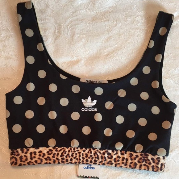 Adidas Originals X Farm Polka Dot Cheetah Bra Top - Picture 5 of 11